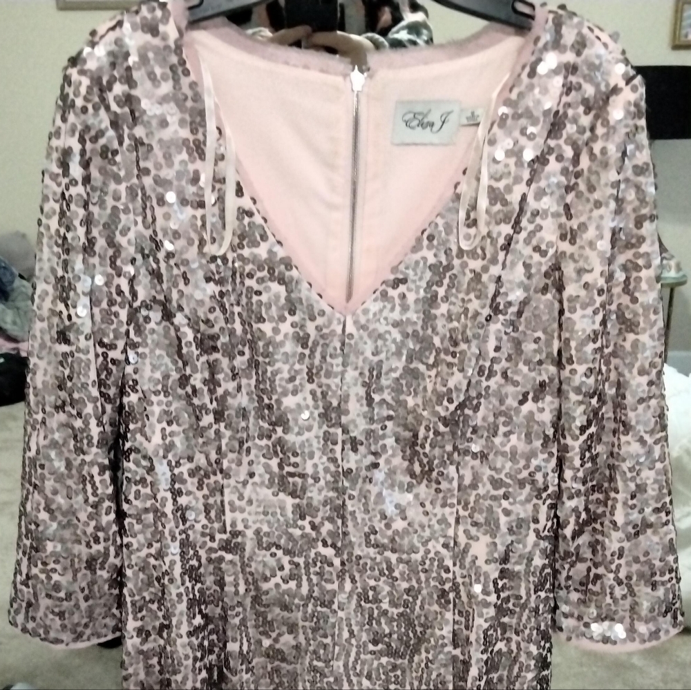 Eliza j dress wedding quest dress formal midi 3/4 sleeve mad men dress - Picture 6 of 11